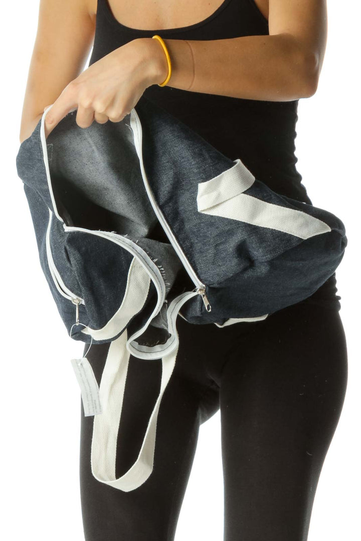 Blue Denim Sporty Tote Bag