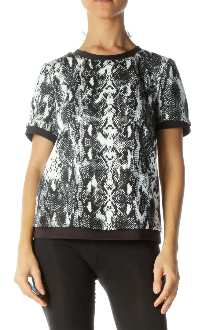 Black&White Snake Print Top