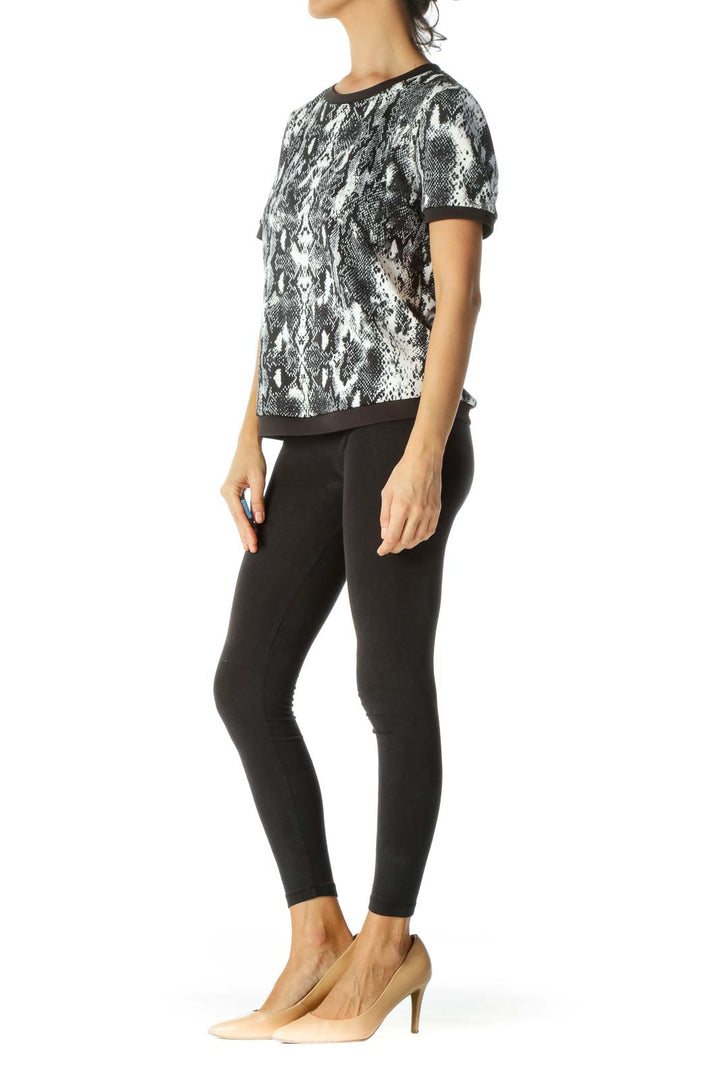 Black&White Snake Print Top