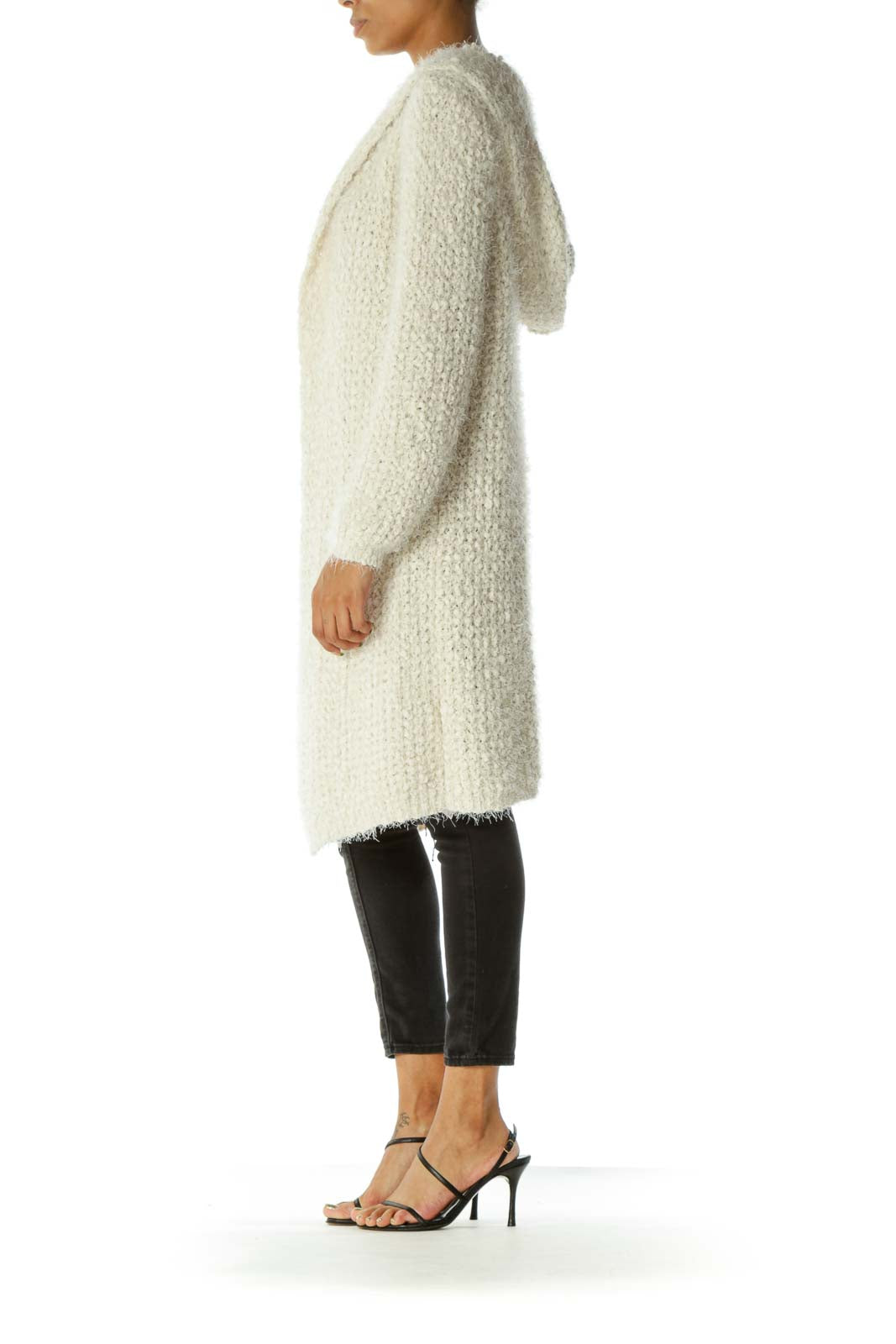 Beige Hooded Cardigan