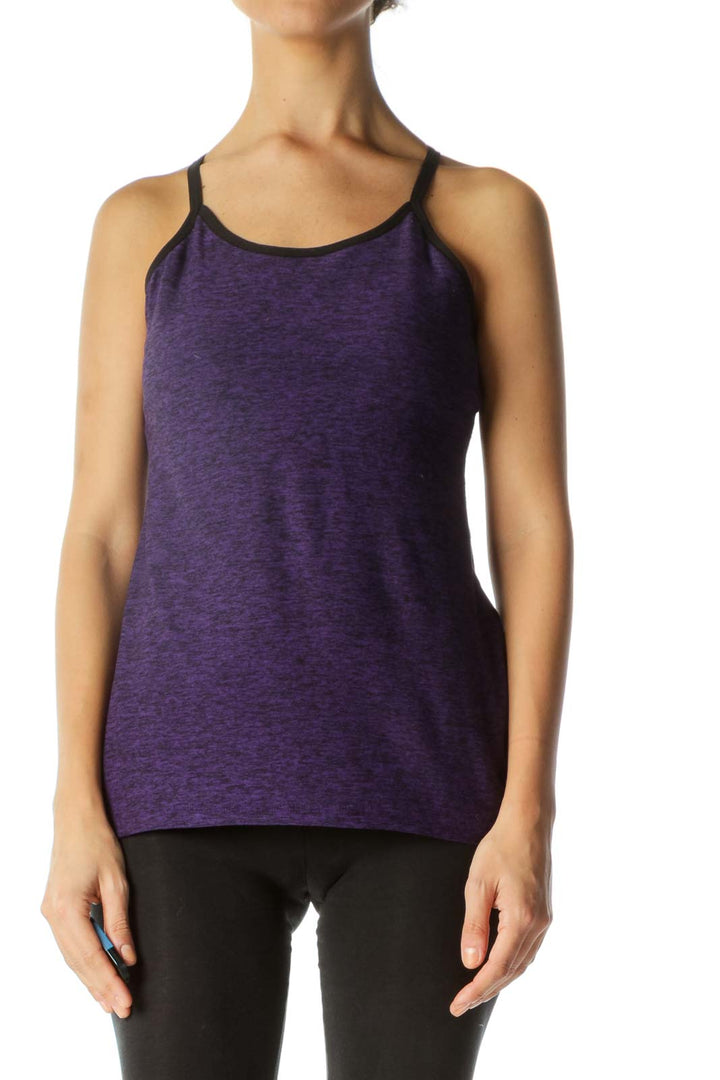 Heathered Purple Spaghetti Strap Active-Wear Tank