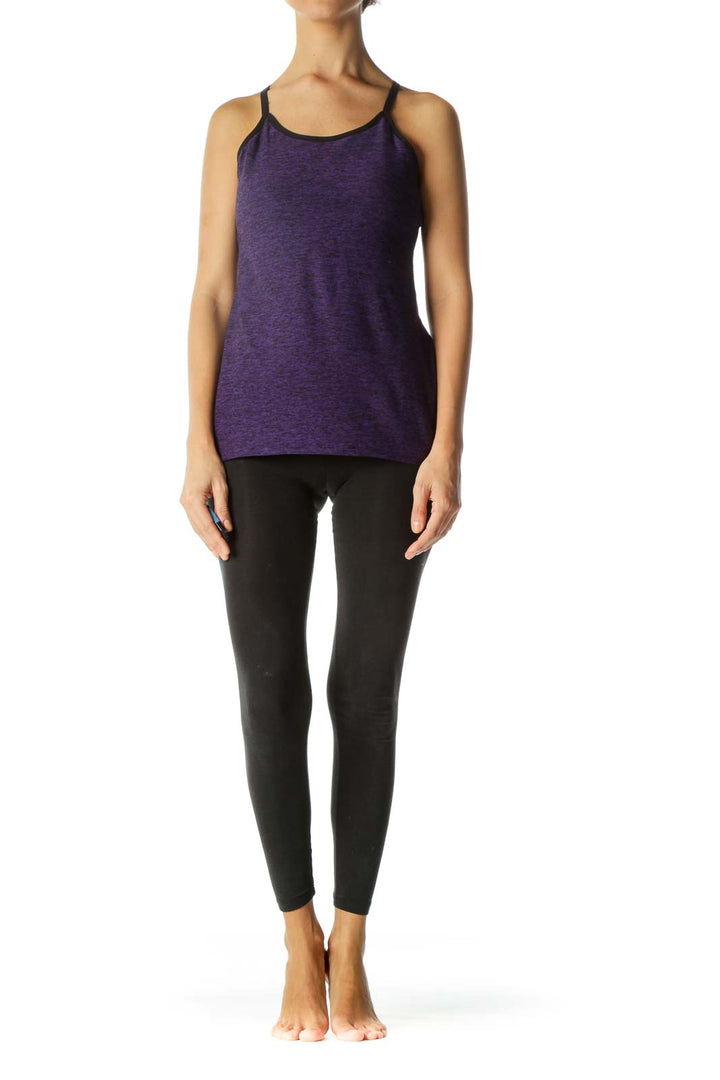 Heathered Purple Spaghetti Strap Active-Wear Tank