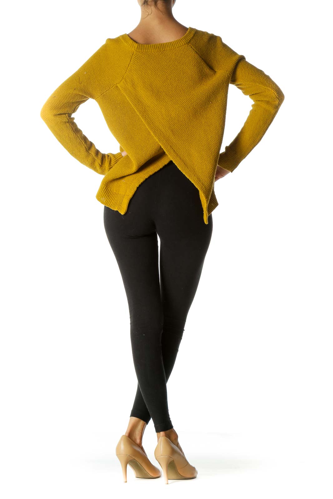 Mustard Yellow Round Neck Knit Sweater