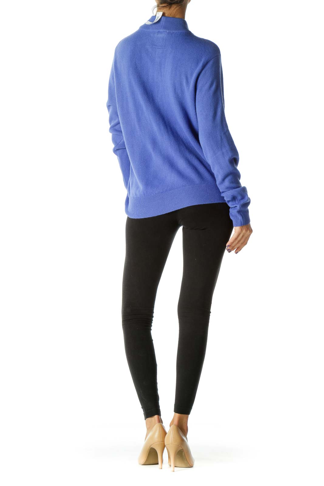 Blue Mock Neck Sweater