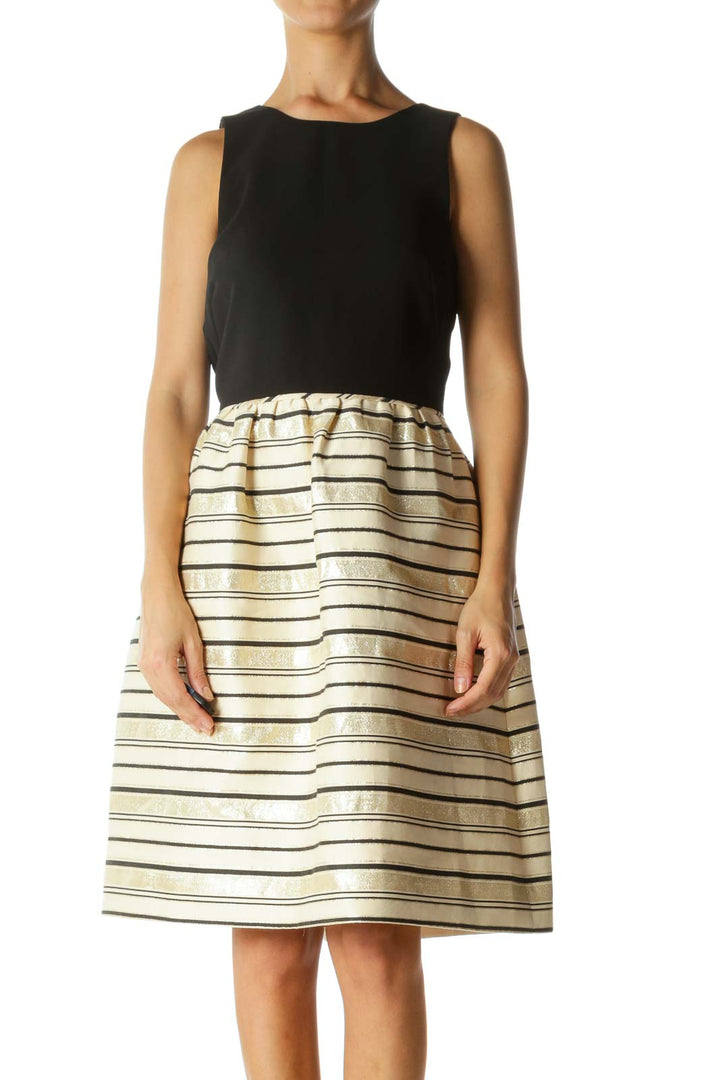 Black Striped Midi Dress