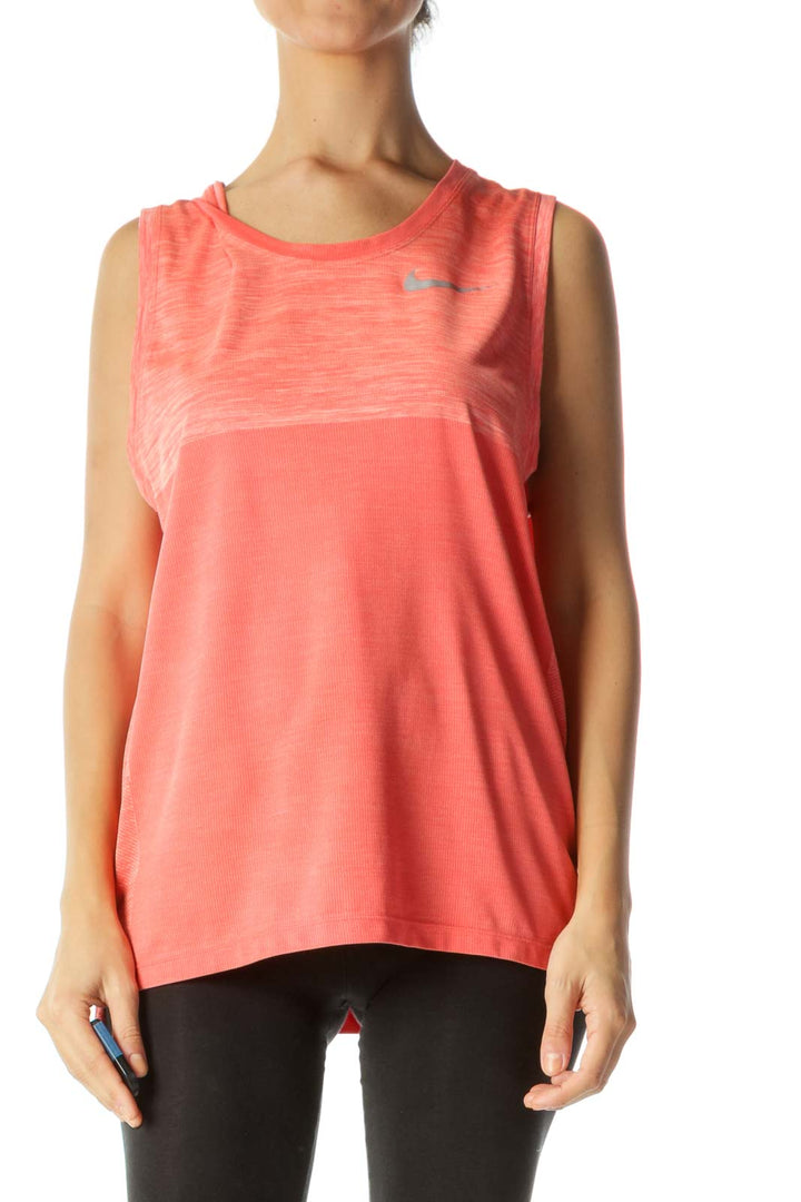 Heathered Orange Thick-Strap Active-Wear Tank