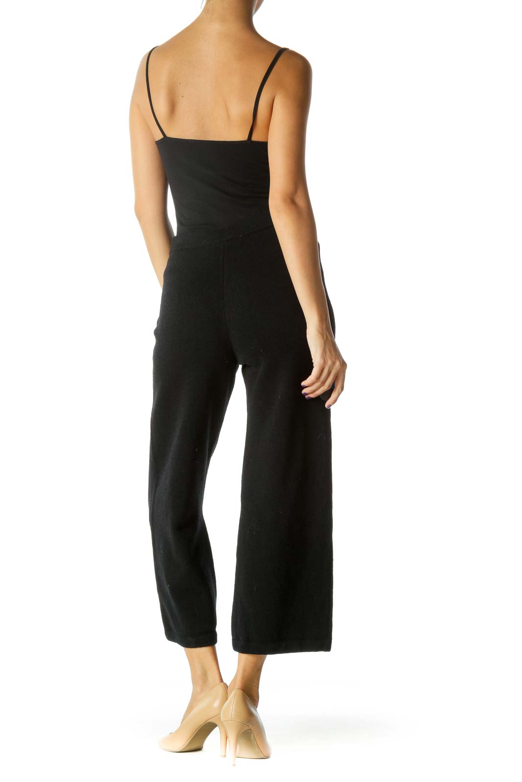 Dark Navy Wide Leg Knit Pant