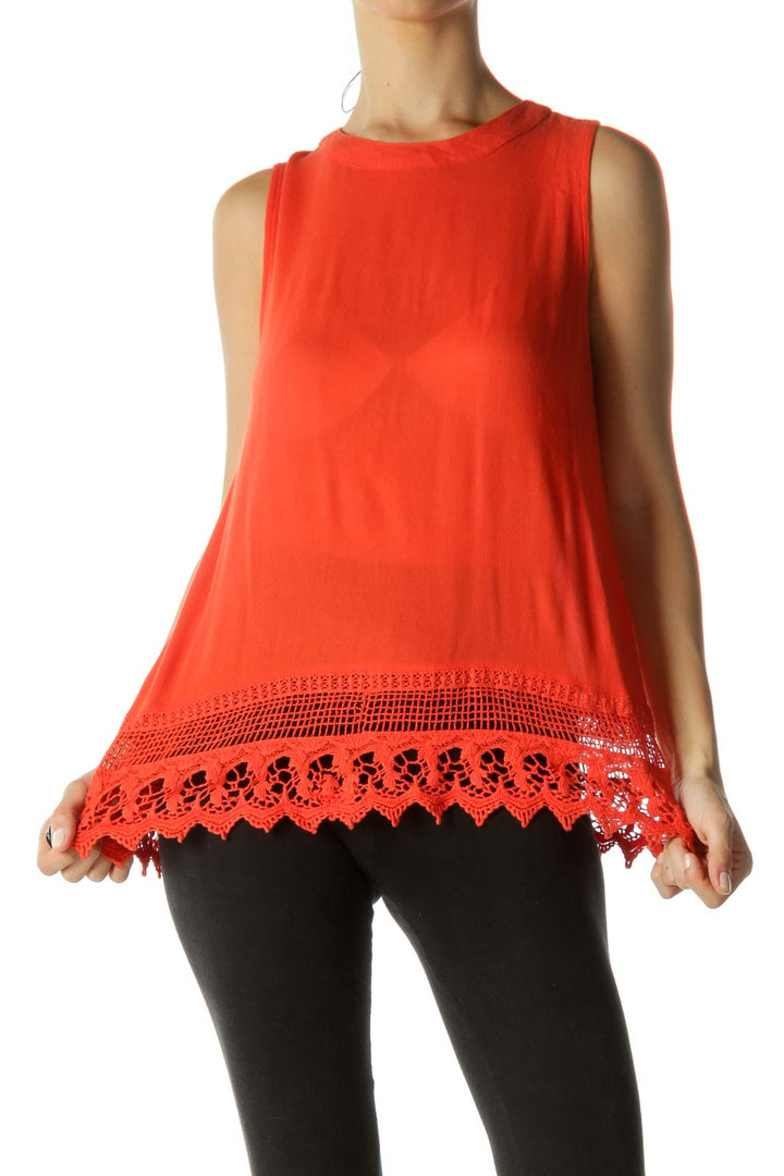 Orange Crocheted Tank Top