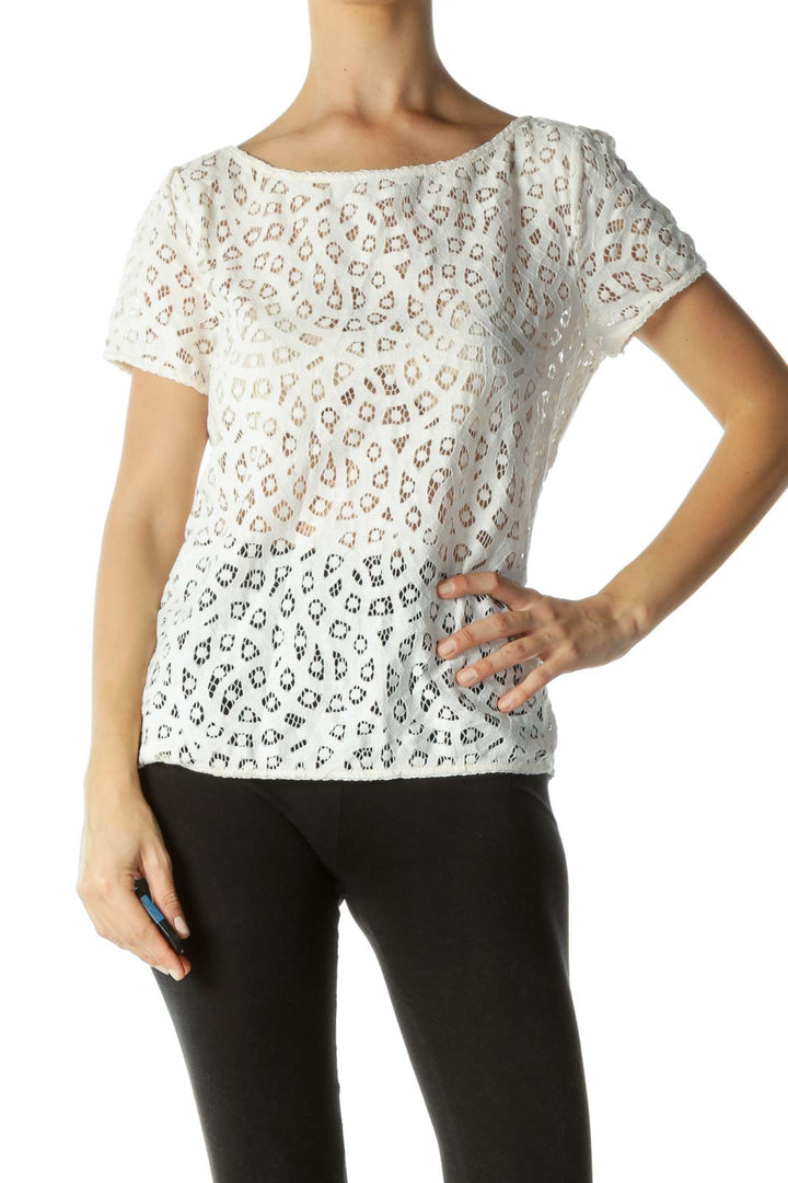 White Crocheted T-shirt