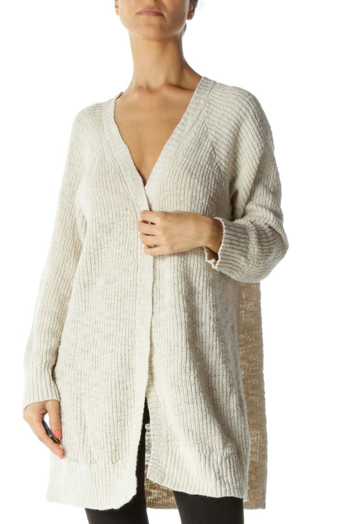 Cream Crisscross-Back Plus Size Cardigan