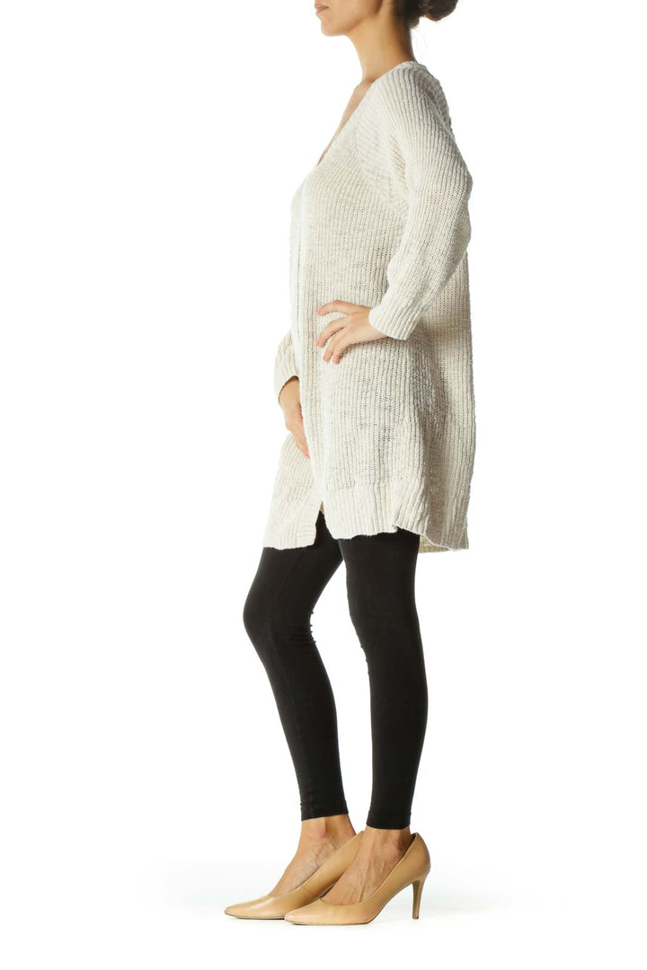 Cream Crisscross-Back Plus Size Cardigan