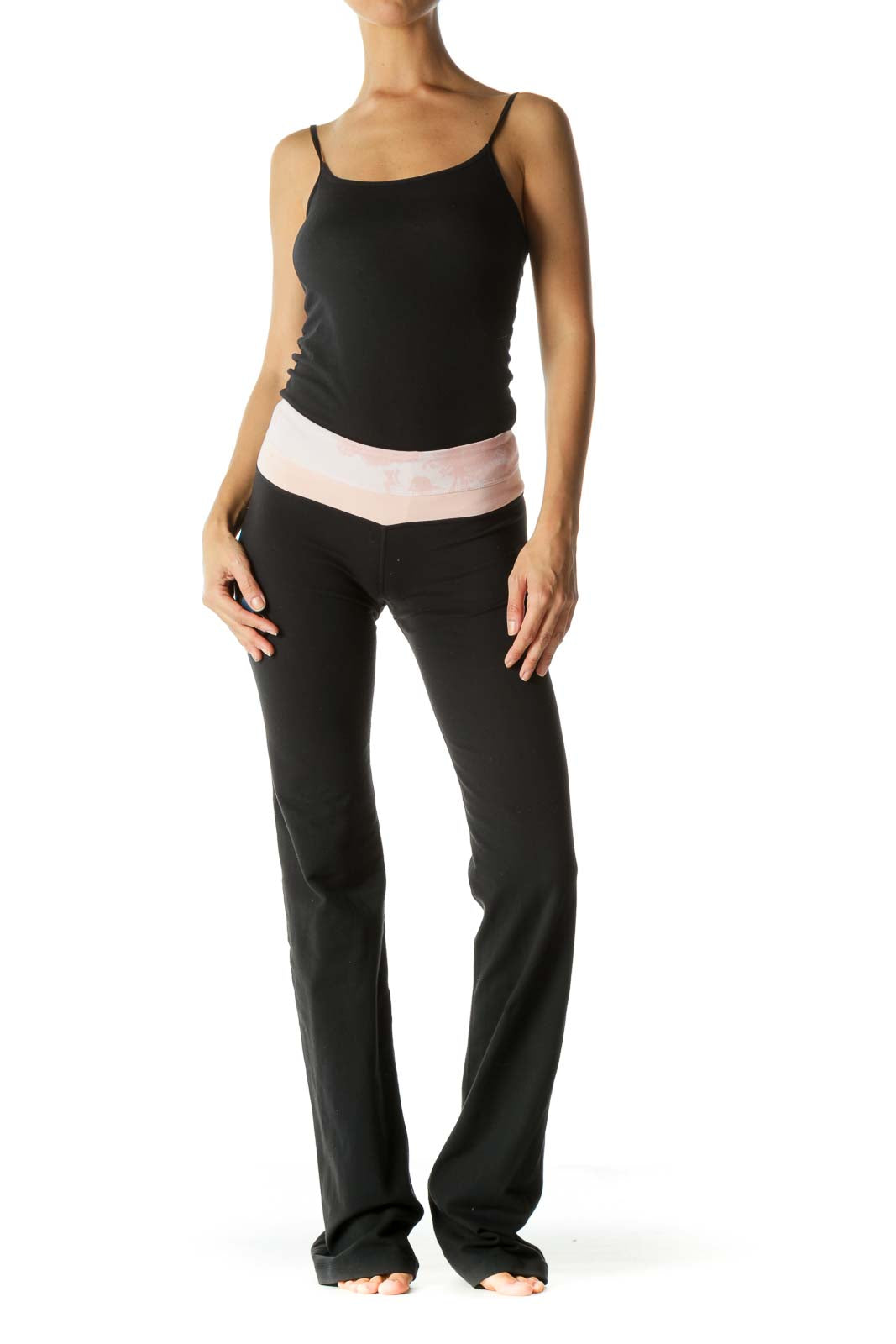 Black and Pink Bootcut Yoga Pant