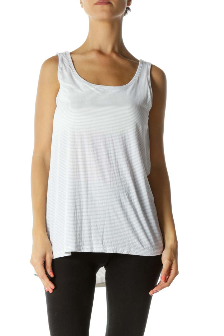 White Stripe Sporty Yoga Top