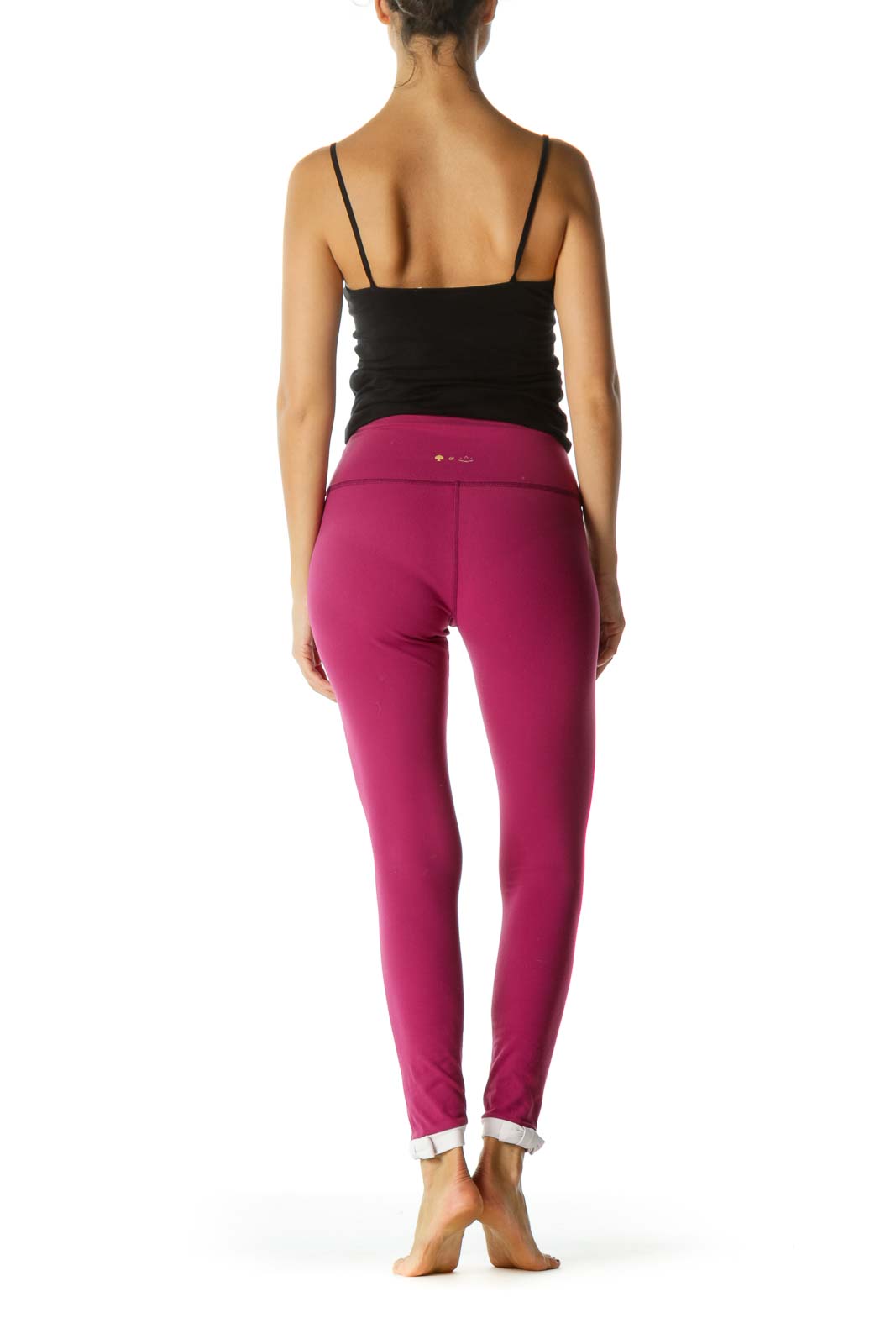 Magenta Pink Ankle-Bows Detail Yoga Pants