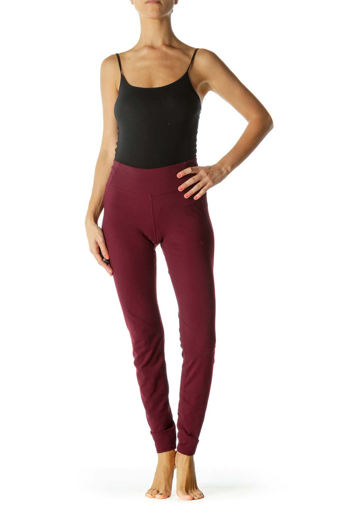 Burgundy Sports Pants with Inside Small Hip Pocket