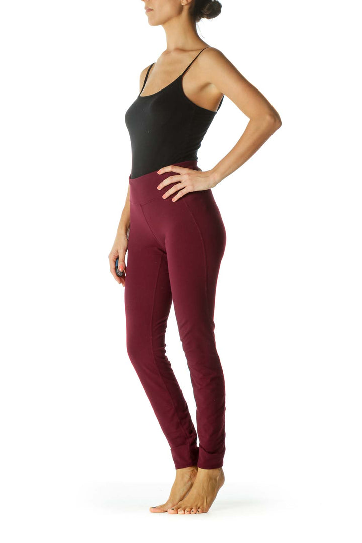 Burgundy Sports Pants with Inside Small Hip Pocket