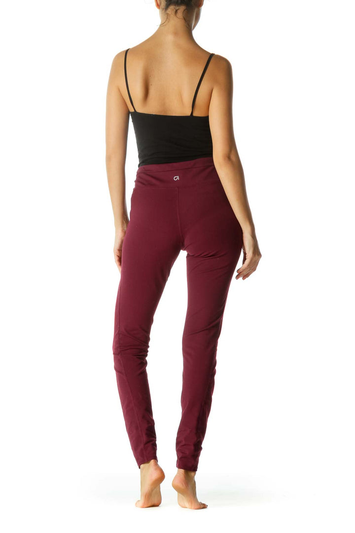 Burgundy Sports Pants with Inside Small Hip Pocket