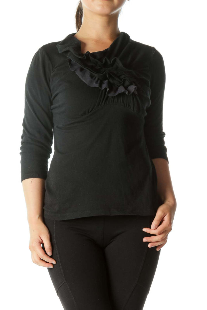 Black Ruffled Shirt