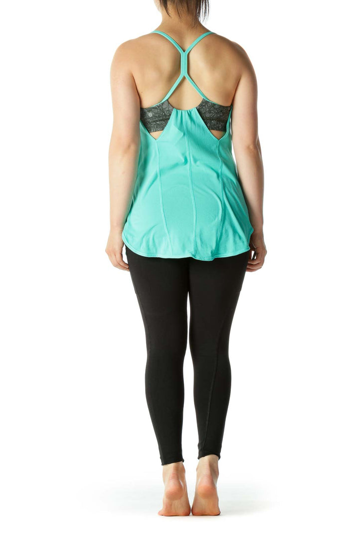 Green Sports Top with  Built in Bra