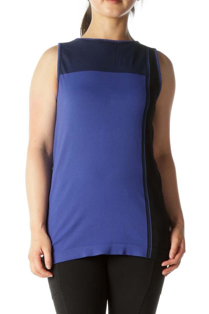 Blue Sleeveless Sports Top