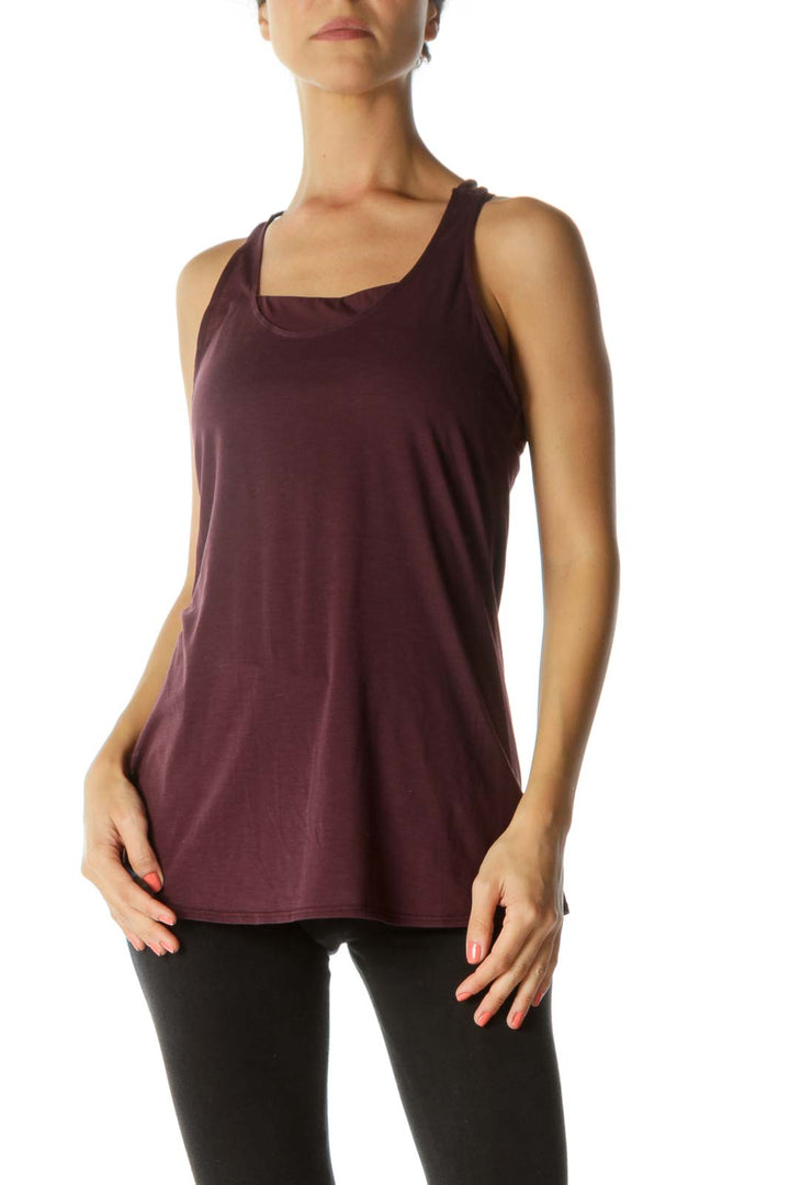 Burgundy 2-in-1 Sports Top