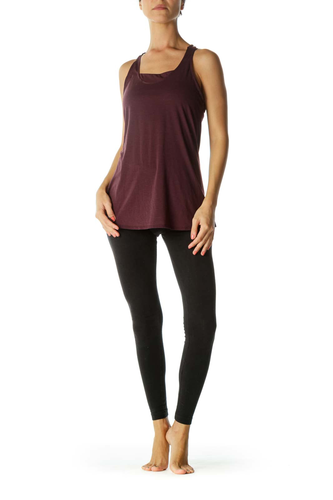 Burgundy 2-in-1 Sports Top