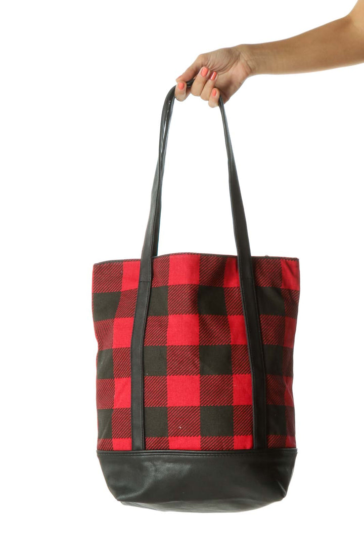 Black and Red Plaid Tote Bag