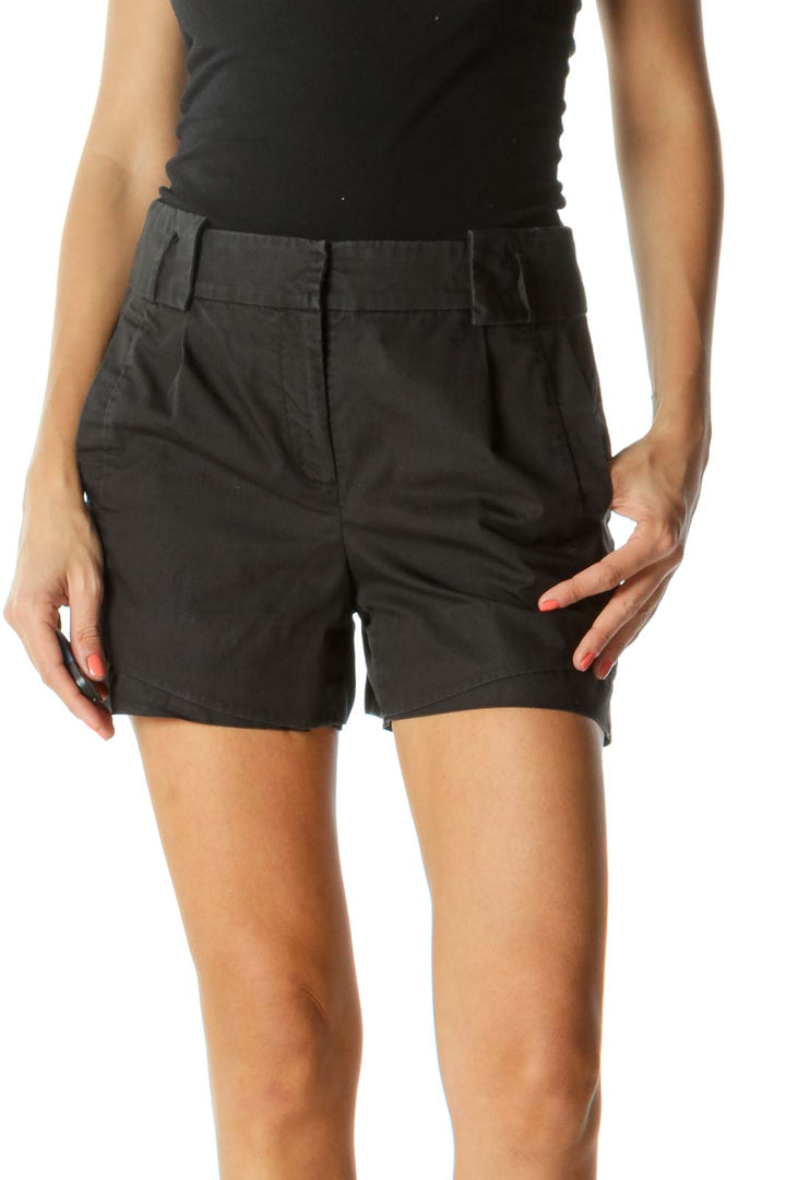 Black Pleating Detail on Front and Back Shorts