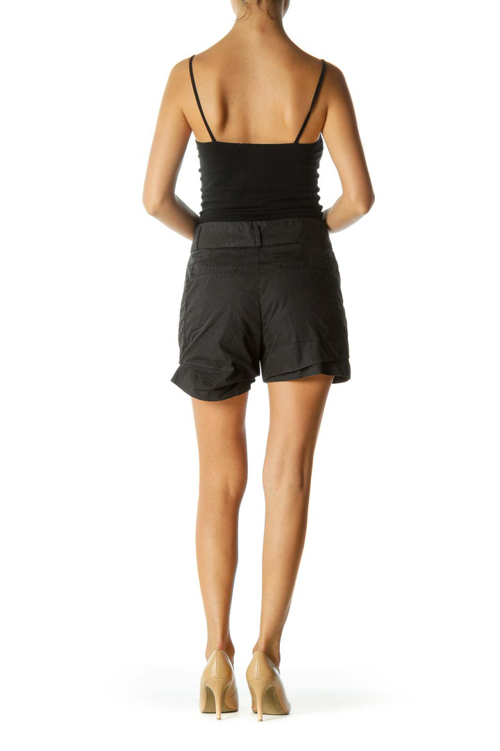 Black Pleating Detail on Front and Back Shorts