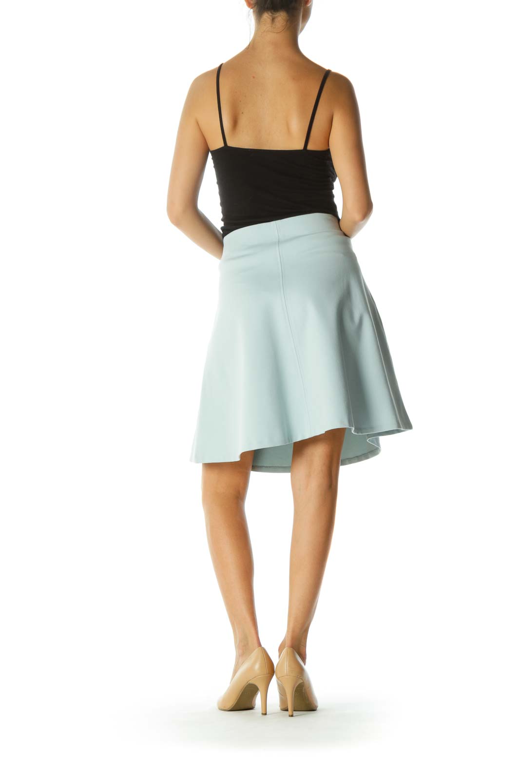 Tiffany Blue Stretch Inside Elastic Waist Band Flared Skirt