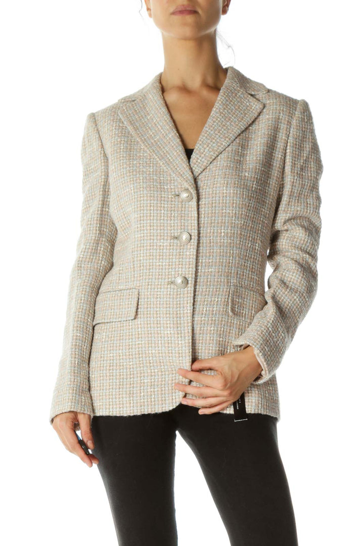 Pink Blue Tweed Blazer