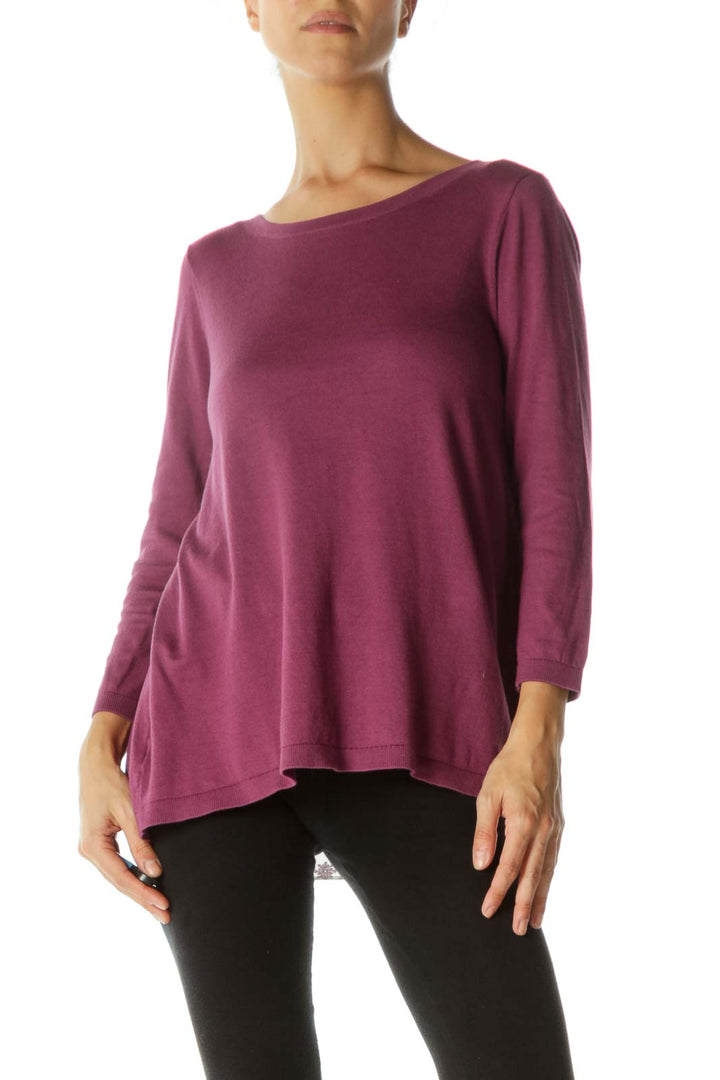 Purple Long Sleeve with Floral Print on Back