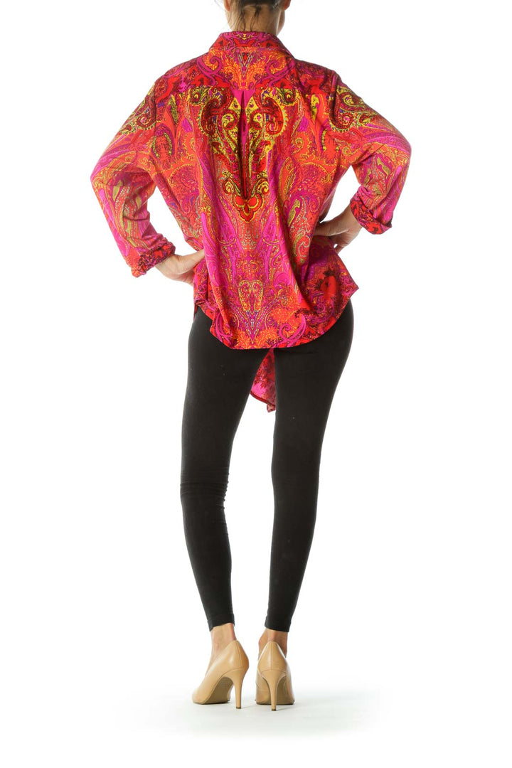 Red Paisley Print Soft Blouse