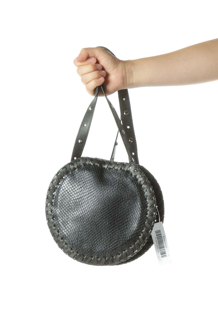 Black Textured Crossbody Bag