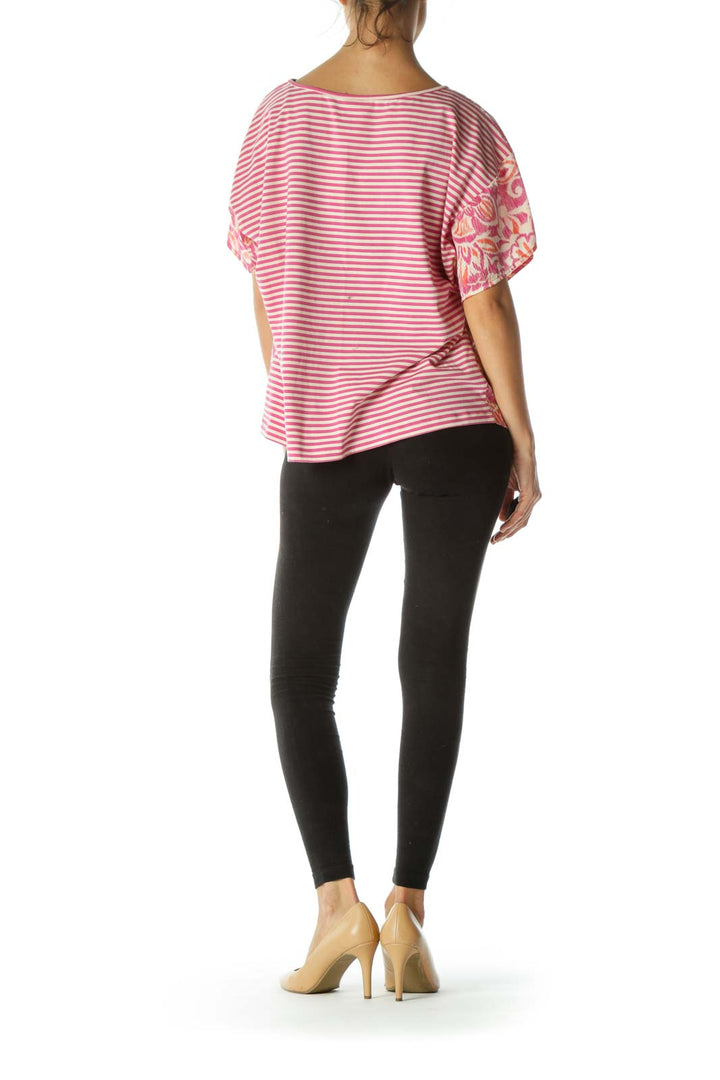 Pink Printed Short Sleeve Top