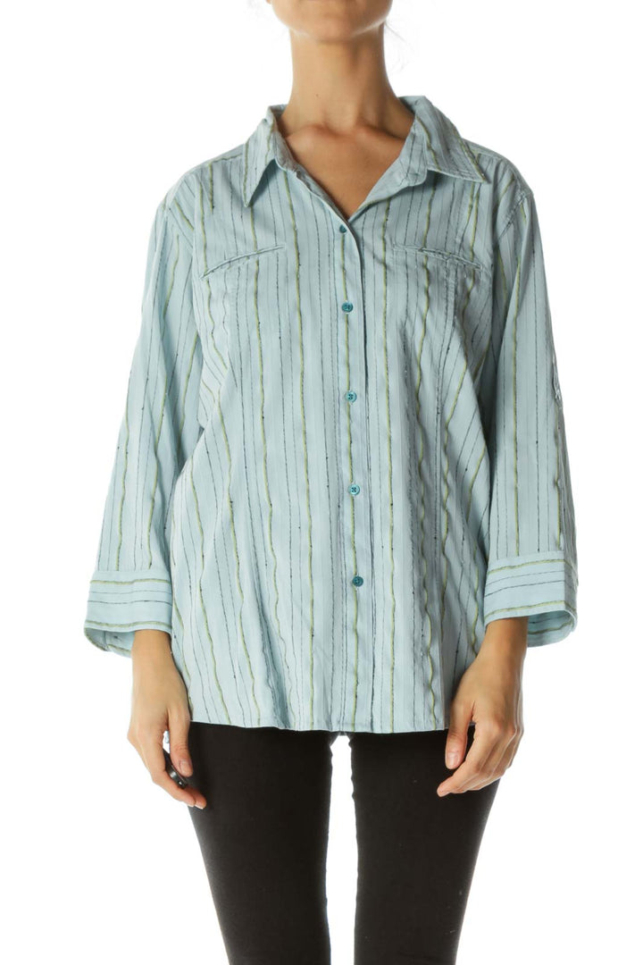 Blue Striped Collard Shirt