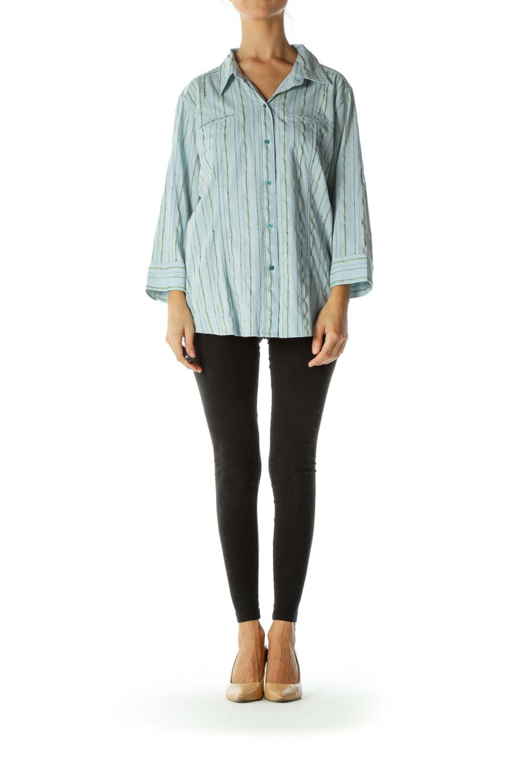 Blue Striped Collard Shirt