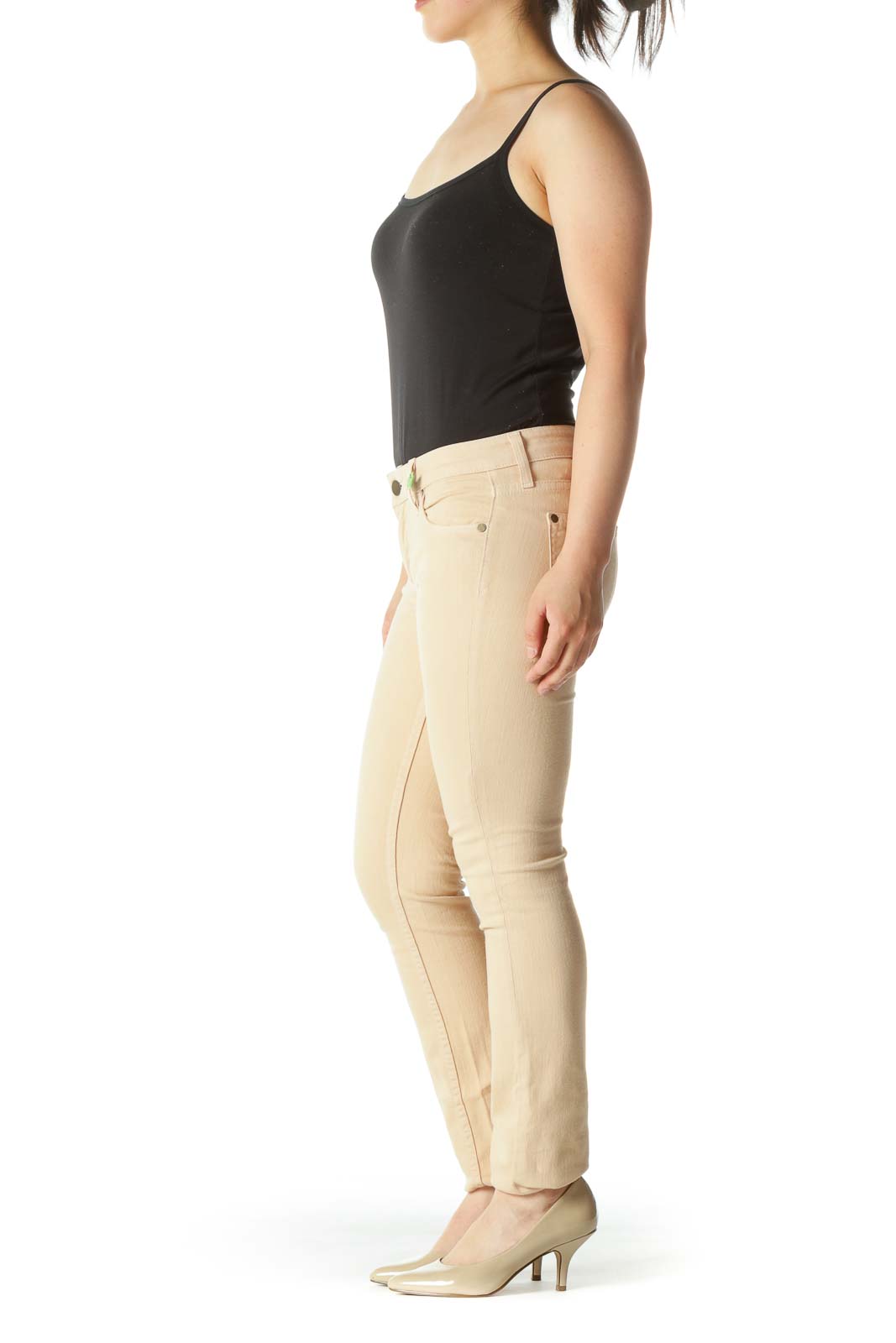 Light Peach Stretch Slim-Fit Pants