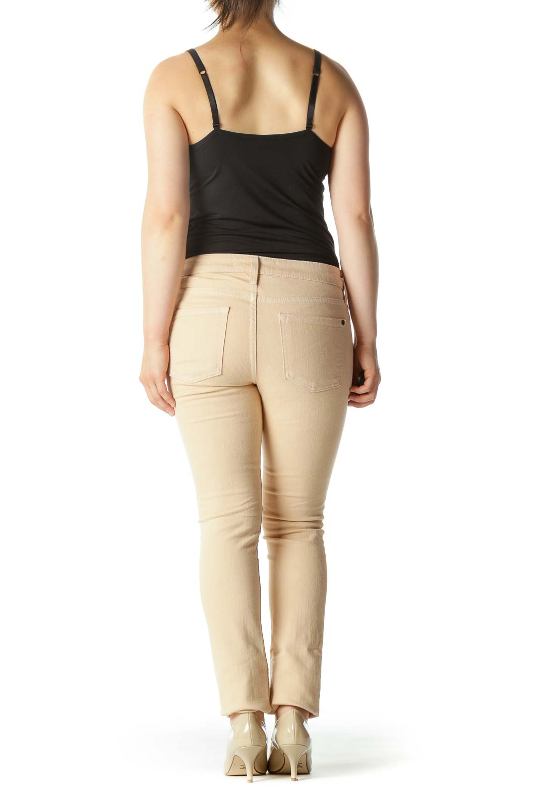 Light Peach Stretch Slim-Fit Pants