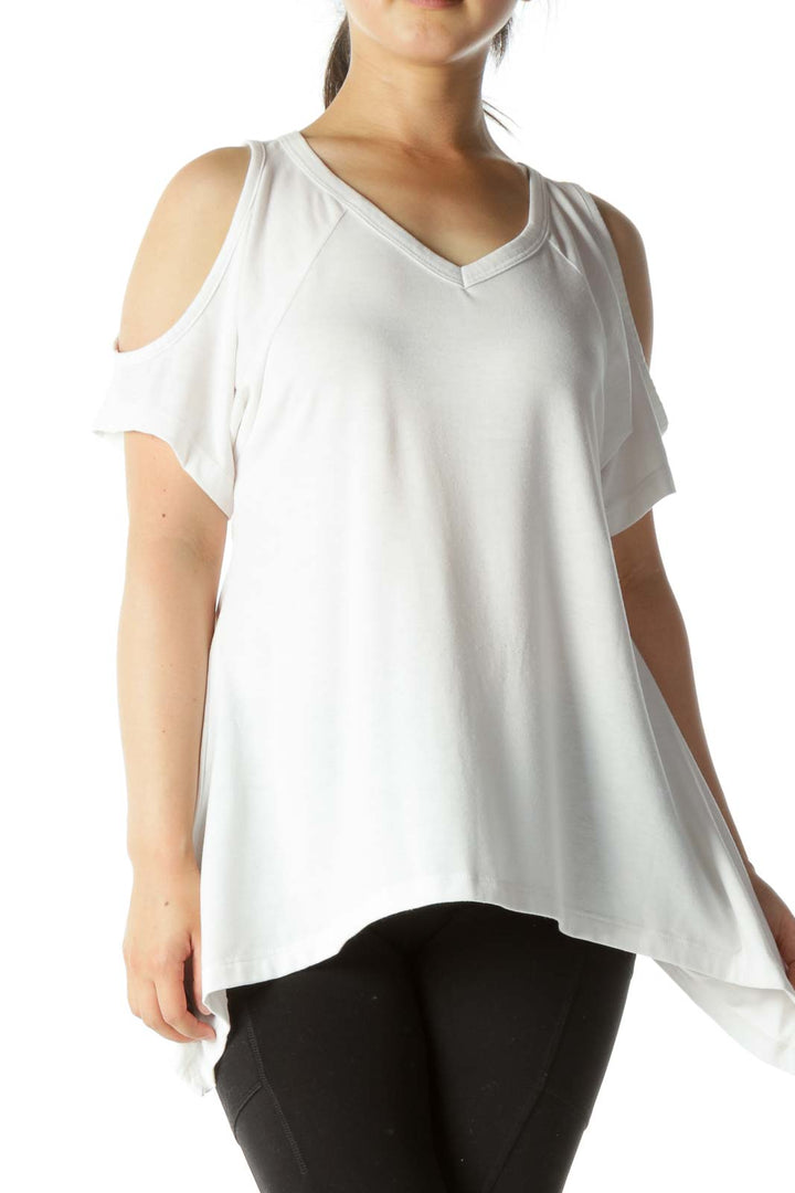 White Cold Shoulder Shirt