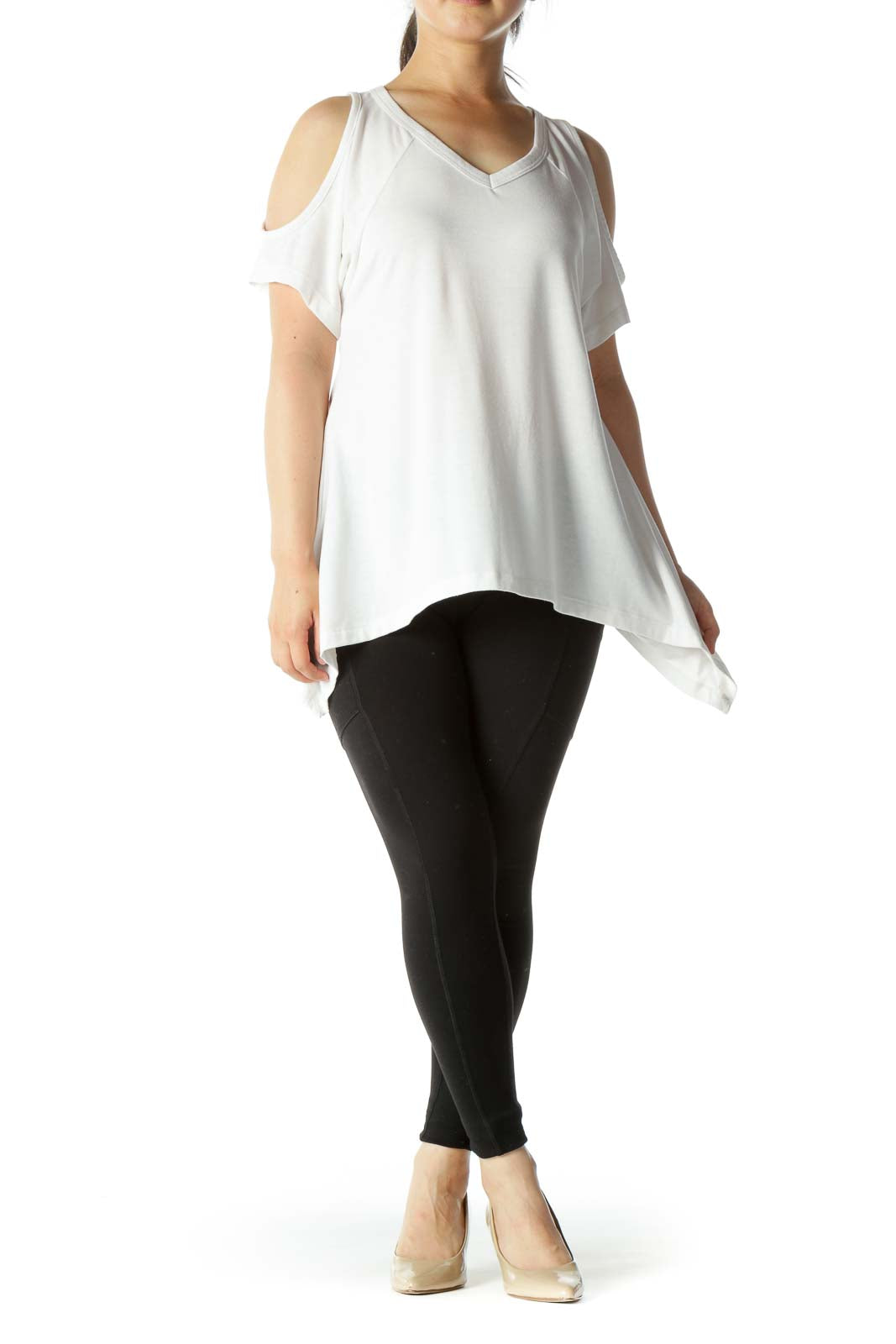 White Cold Shoulder Shirt