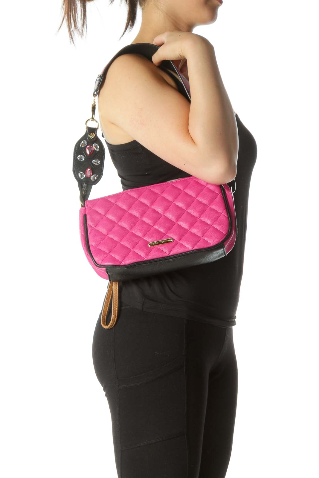 Pink Quilted Shoulder Bag