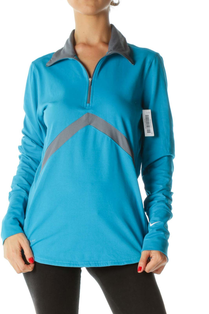 Bright Blue Zip Sport Top