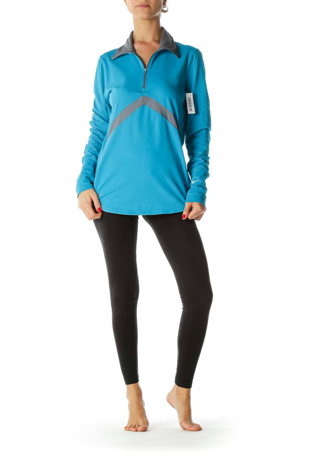 Bright Blue Zip Sport Top