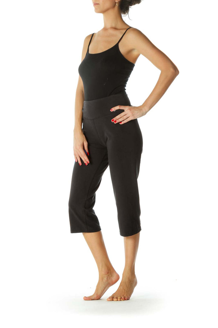 Black Cropped Stretch Active Pants