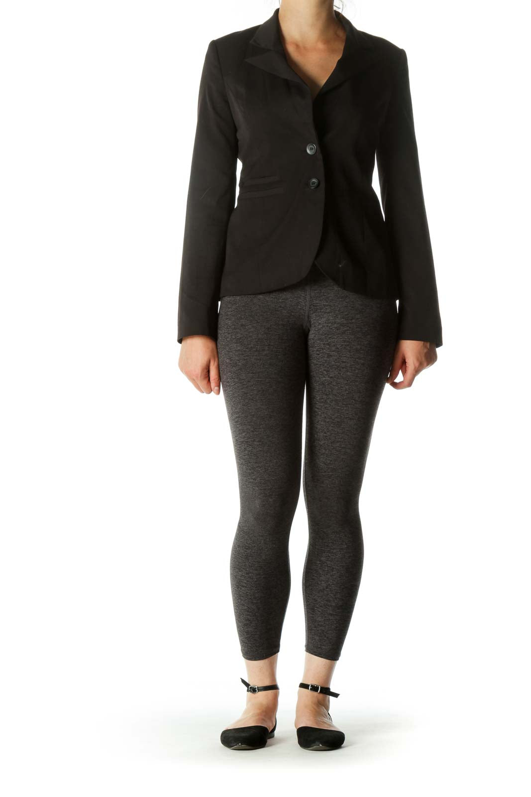 Black Double Buttoned Pocketed Blazer