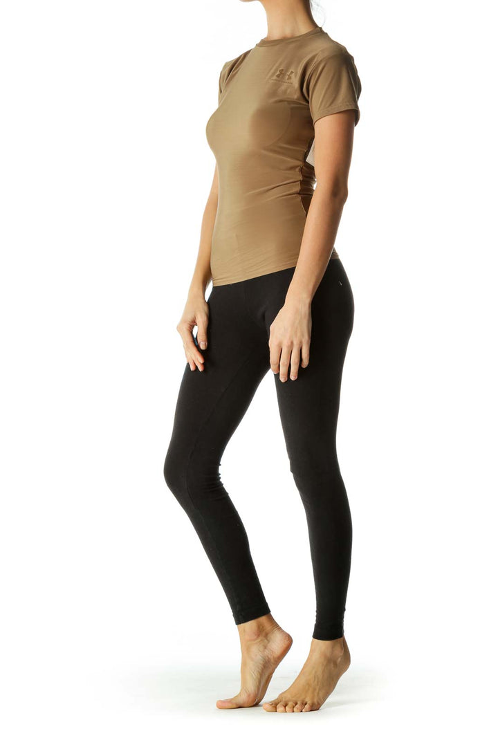 Brown Lightweight Logo Sporty Top