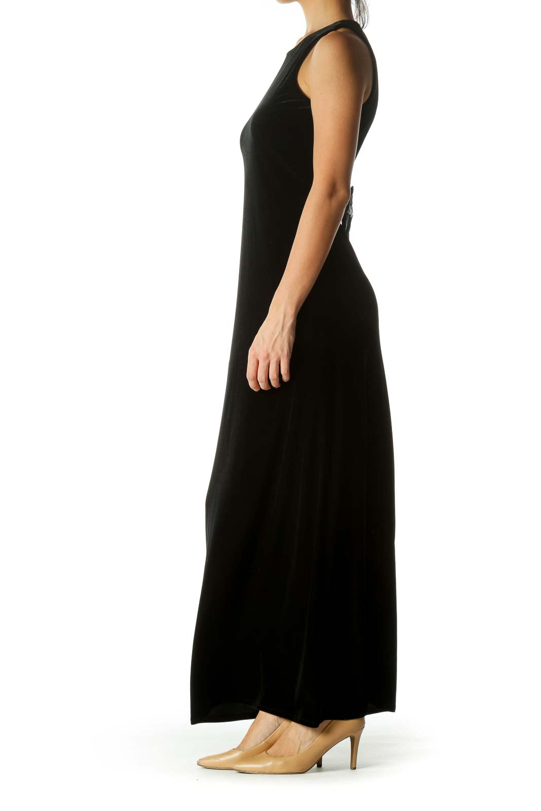 Black Open-Back with Bow Dress