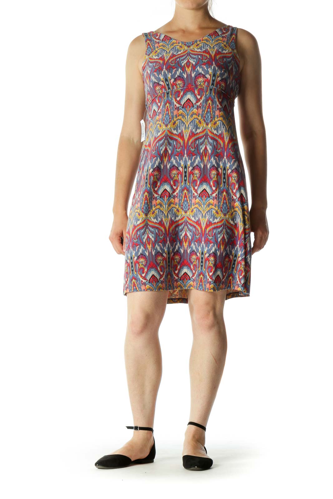 Multicolor V-neck Print Active Dress