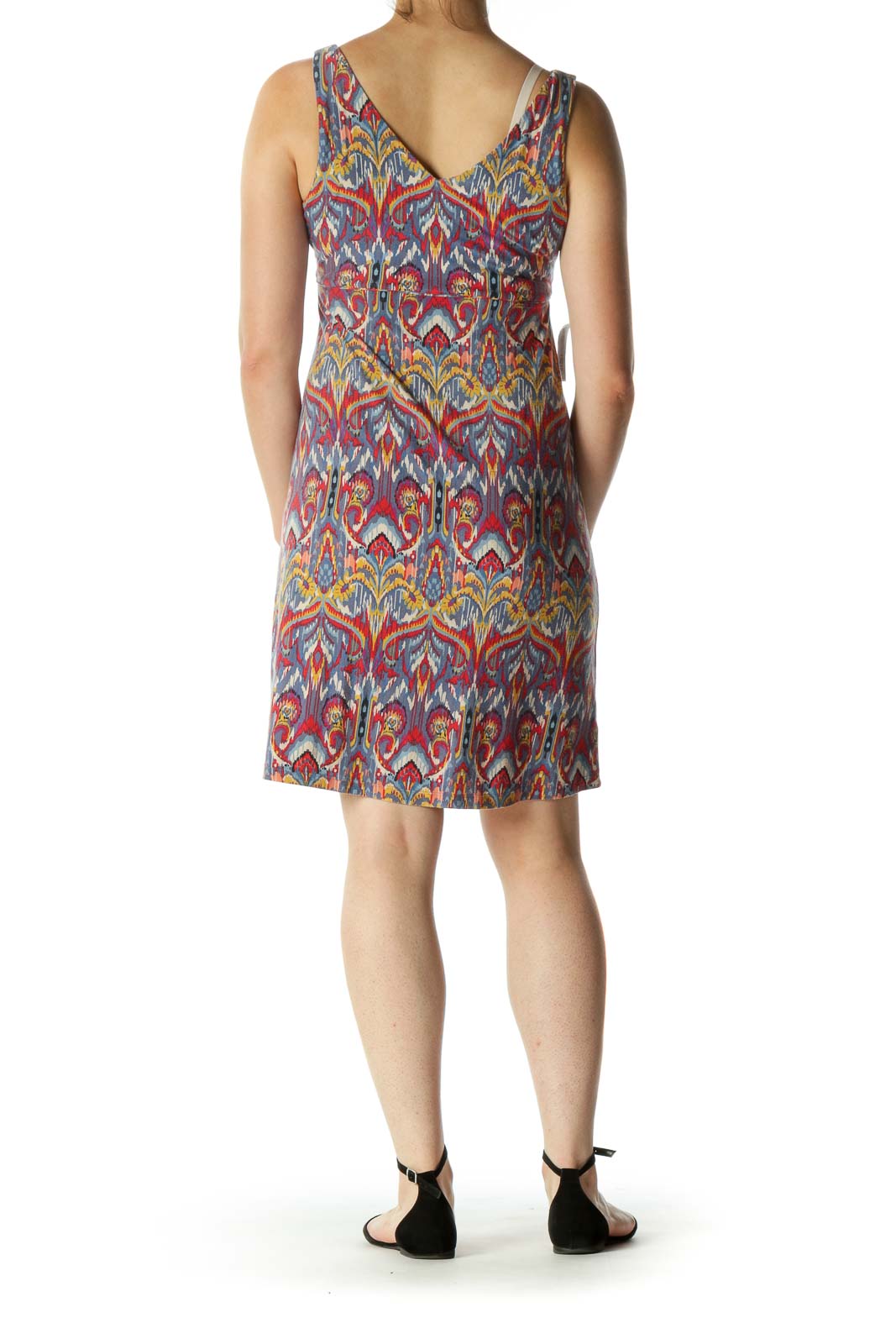 Multicolor V-neck Print Active Dress